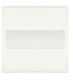 White rectangular envelope with horizontal fold line shown alongside 2 x 2 foot led selectable color temp troffers ac 120-277v