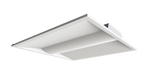 White rectangular recessed ceiling light fixture with sleek design in 2 x 2 foot led selectable color temp troffers