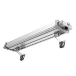 Silver metallic 2ft solar sign light with adjustable mounting brackets and sleek rectangular design for sign illumination