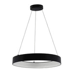 24" LED Hollow Round Up/Down Pendant Light, 2000 Lumens, 40W, CCT Selectable, 120-277V, Black or White Finish