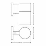 4" LED Outdoor Wall Mount Cylinder Light, 1200 Lumens, 15W, CCT Selectable, 120V, Bronze, Brushed Nickel, White or Black Finish