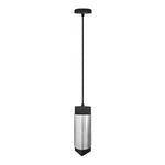 Modern black and brushed stainless steel architectural cylinder pendant light with selectable wattage and cct from milan-1 series