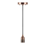 6FT Decorative Socket Pendant, Black Cord, 761 Series