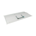 A white rectangular LED light panel with a transparent dome cover and a central mounting bracket, shown on a plain white background.