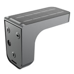 Gray metallic edgeray solar wall light with sleek angular design 385 lumens 2.3W 4000K and integrated mounting brackets
