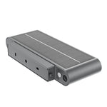 Gray metallic ledgeray solar wall light with sleek rectangular design and integrated lens 345 lumens 3w 4000k