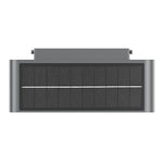 Modern gray ledgeray solar wall light fixture with sleek rectangular design and visible photovoltaic panels