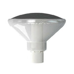 White led solar vandal resistant bollard light with clear dome lens black top surface 588 lumens 3w
