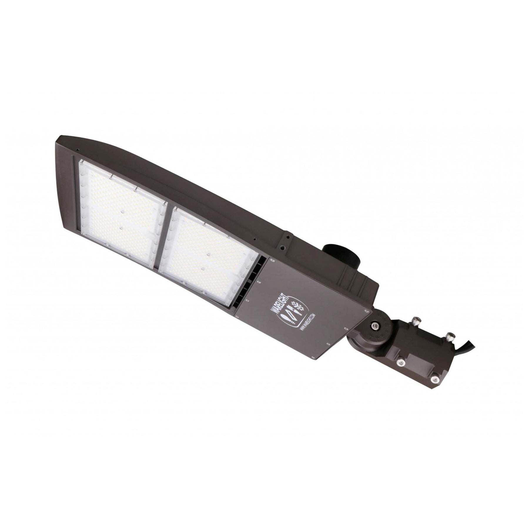25 ft 4 Inch Square Area Lighting Pole With 3 LED 300W Slim Line Fixture (1000W+ MH or HID Equivalent), and Bullhorn with 3 Tenons