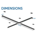 Modern black and white cross-shaped foot x pattern pendant fixture with direct indirect led lighting and minimalist design