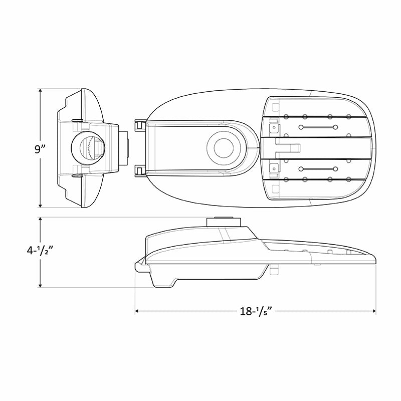 LED Roadway/CobraHead Light, 80 Watt, 120-277V, 10800 Lumens, 3000K or 5000K, Light Gray Finish