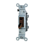 Single Pole Toggle Switch, 15 Amp, 120 Volt, Brown
