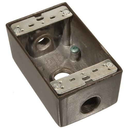 Weatherproof Boxes – One Gang 18.3 Cubic Inch Capacity – 3 Outlet Holes