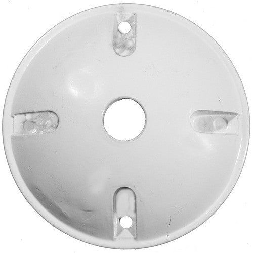 4 in. Round Weatherproof Covers - One Hole 1/2 in. White