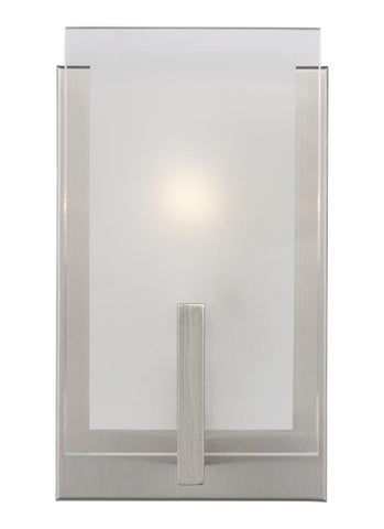 Syll Collection - One Light Wall / Bath Sconce | Finish: Brushed Nickel - 4130801-962 Syll Collection - One Light Wall / Bath Sconce | Finish: Brushed Nickel - 4130801-962