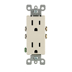 Residential Grade Duplex Receptacle, 15 Amp, 125V (Light Almond, Gray, Black)