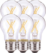 6 PK SATCO 5W A19 LED; Clear; Medium base; 2700K; 450 Lumens; 120V