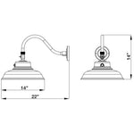 2PK 14" LED Driverless Gooseneck Floods, 40 Watt, 4000K, or 5000K, White Finish