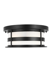 Wilburn Collection - Two Light Outdoor Flush Mount | Finish: Black - 7890902-12