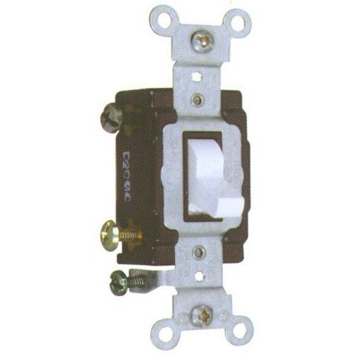 Commercial Single Pole Toggle Switch White 20A-120/277V