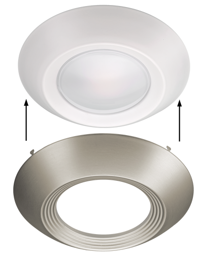 Brushed Nickel Trim for 7.5 Inch Flush Mount Disk Light with TwistFit Mounting System