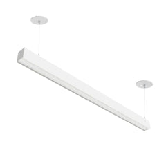 4 FT Linear Suspended LED Beam, 4600 Lumen Max, 40W, CCT Selectable, 0-10V Dimmable, 120-277V, Transparent Frosted Housing, Power Feed Cable Included