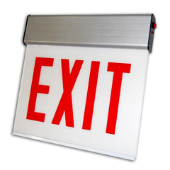 Chicago Approved Edgelit Aluminum Exit/Stair Sign, Single/Double Face, Red Letter