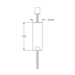 Adjustable non-powerfeed ceiling assembly with Cross Cable Gripper. 1/16" Galvanized cable with #87 Barrel Sleeve 5, 10, 15, and 20 Feet