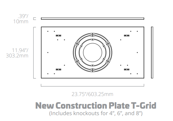 Commercial Downlight Retrofit New Construction Plate T-Grid