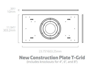 Commercial Downlight Retrofit New Construction Plate T-Grid
