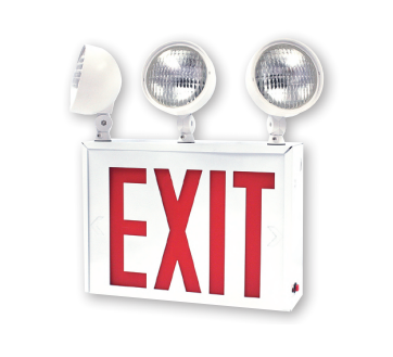 LED NYC Approved Exit/Emergency Combo, 2/3 Heads, Single Face