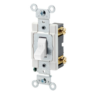 Commercial Spec Single Pole Toggle Switch, 15 Amp, 120/277 V, White