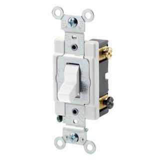 Commercial Spec Double Pole Toggle Switch, 15 Amp, 120/277 Volt, White