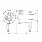 LED Bullet Flood Light, 42 Watt, 5200 Lumens, 3000K or 5000K, Knuckle Mount, 120-277V