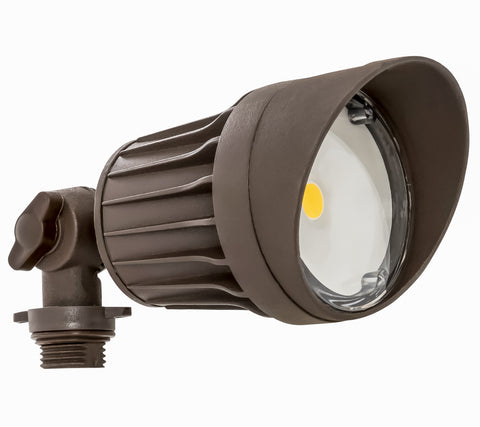 Weatherproof LED Round Flood Head, 10 watt, 120V, Bronze or White Finish Weatherproof LED Round Flood Head, 10 watt, 120V, Bronze or White Finish