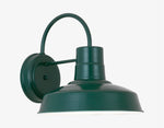 Hi-Lite Warehouse Shade Wall Light (Dark Green Finish, shown w/ 12" shade)