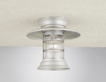 Hi-Lite Saucer Vapor Jar Flush Mount - Brushed Aluminum/Standard (shown with ribbed glass)
