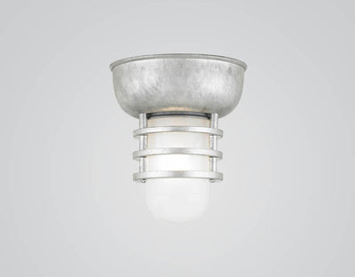Hi-Lite Layered Vapor Tight Jar Flush Mount - Galvanized/Standard (shown with frosted glass)