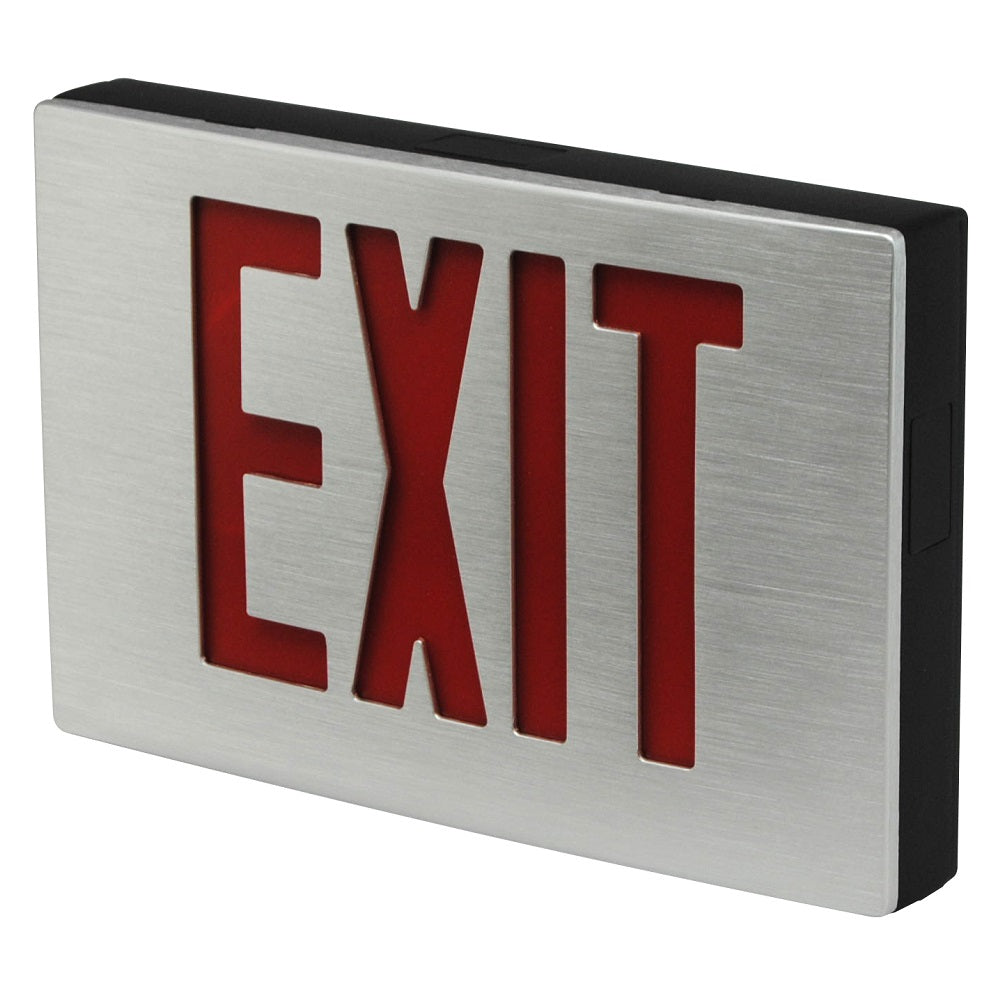 LED Die-Cast Aluminum Exit Sign, Single faced, Red