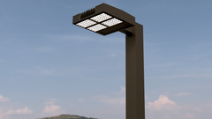 20 ft 4 Inch Square Area Lighting Pole With 1 LED 150W Slim Line Fixture (400W+ MH or HID Equivalent)