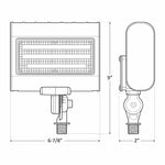 9-inch led architectural flood light with rectangular housing and adjustable 1/2 inch knuckle bracket for outdoor use