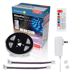 RibbonFlex Home Multi-Color+White LED Tape Light Kit with Remote, 16 ft. (5m), 120V