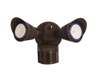 2-Head LED Security Light w/ PIR Sensor, Bronze
