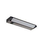 Black rectangular adjustable angle mct undercabinet light with frosted glass panel and modern sleek design