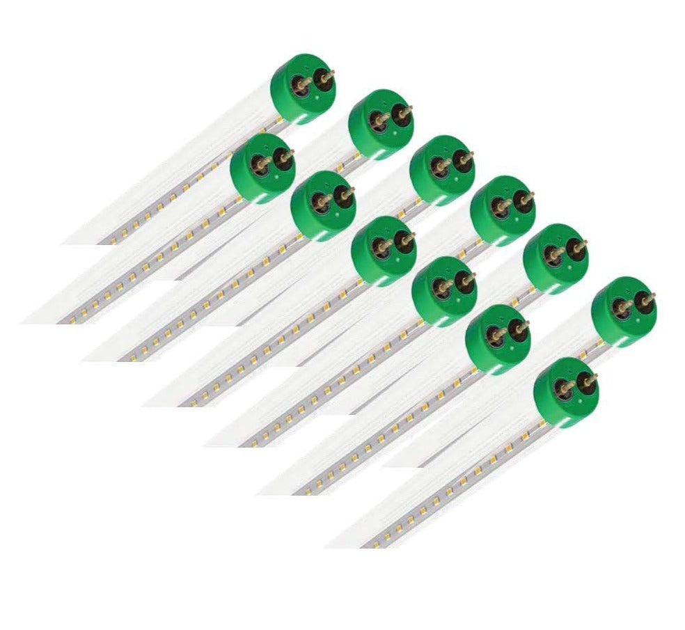 12 PK 18 Watt 4' LED T8 LED Glass Tube, A/C Direct or Ballast Compatible, Clear or Frosted Lens