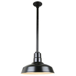 Quick Ship Hi-Lite 16" Warehouse Collection Stem Mount Pendant, H-QSN15116 Series (Black, White, Galvanized Finishes)