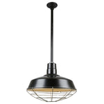 Quick Ship Hi-Lite 18" Warehouse Collection Stem Mount Pendant, H-QSN15118 Series (Black, White, Galvanized Finishes)
