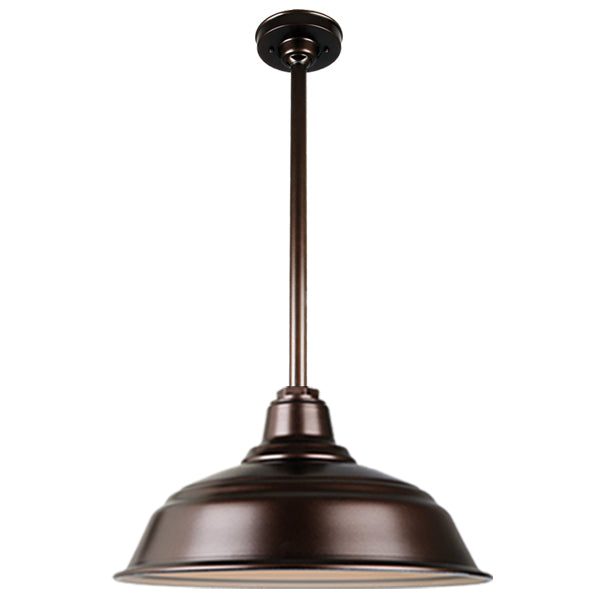 Quick Ship Hi-Lite 17" Curved Warehouse Collection Stem Mount Pendant, H-QSN15117 Series Oil Rubbed Bronze Finish