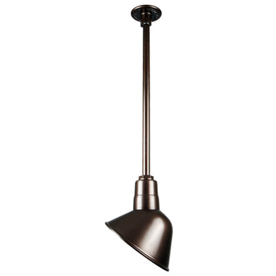 Quick Ship 12" Angled Shade Hi-Lite Stem Hung Pendant Collection, H-QSN18112 Series Oil Rubbed Bronze Finish