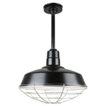 Quick Ship Hi-Lite 16" Warehouse Collection Stem Mount Pendant, H-QSN15116 Series (Black, White, Galvanized Finishes)
